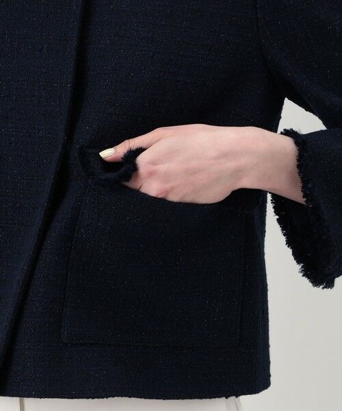 TOMORROWLAND / トゥモローランド ノーカラージャケット | ラメブッチャーツイード セミダブルクルーネックジャケット | 詳細9