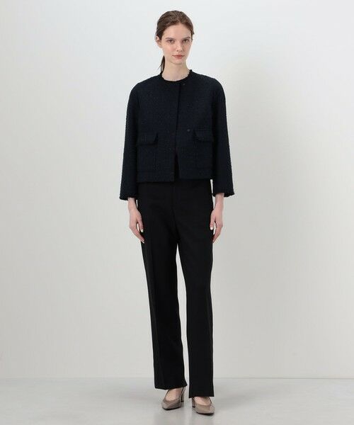 TOMORROWLAND / トゥモローランド ノーカラージャケット | コットンスラブツイード セミダブルクルーネックジャケット | 詳細1