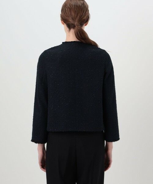 TOMORROWLAND / トゥモローランド ノーカラージャケット | コットンスラブツイード セミダブルクルーネックジャケット | 詳細4