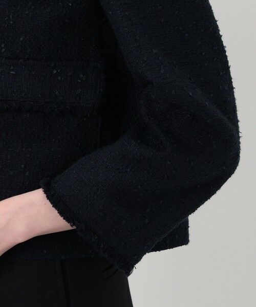 TOMORROWLAND / トゥモローランド ノーカラージャケット | コットンスラブツイード セミダブルクルーネックジャケット | 詳細8