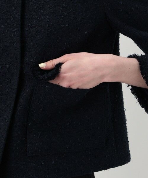 TOMORROWLAND / トゥモローランド ノーカラージャケット | コットンスラブツイード セミダブルクルーネックジャケット | 詳細9