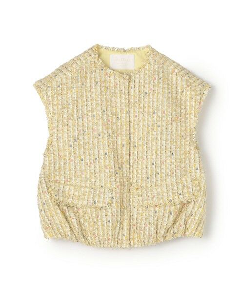 TOMORROWLAND / トゥモローランド ベスト | ブライトヤーンツイード ショートジレ（22 イエロー系）
