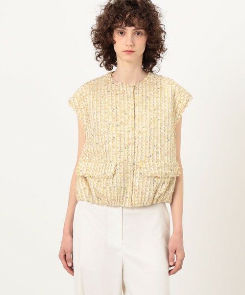 TOMORROWLAND / トゥモローランド ベスト | ブライトヤーンツイード ショートジレ | 詳細2