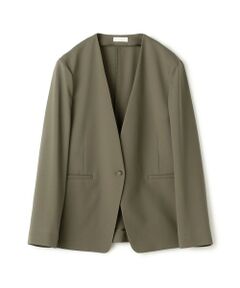 TOMORROWLAND / トゥモローランド ノーカラージャケット | 【WEB先行予約】サブレジョーゼット Vカラー1Bジャケット