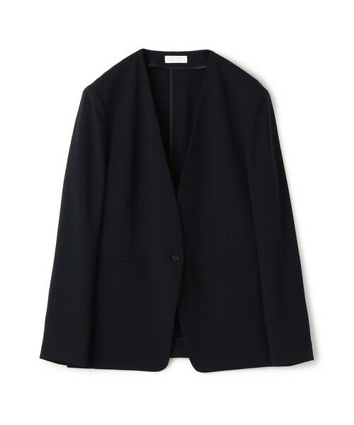 TOMORROWLAND / トゥモローランド ノーカラージャケット | 【WEB先行予約】サブレジョーゼット Vカラー1Bジャケット（69 ネイビー）