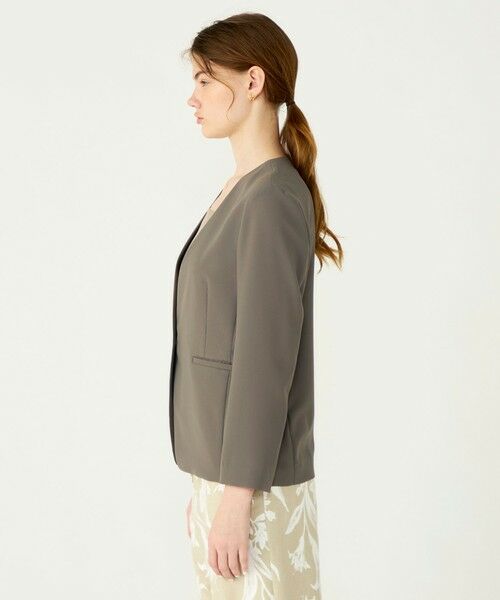 TOMORROWLAND / トゥモローランド ノーカラージャケット | 【WEB先行予約】サブレジョーゼット Vカラー1Bジャケット | 詳細4