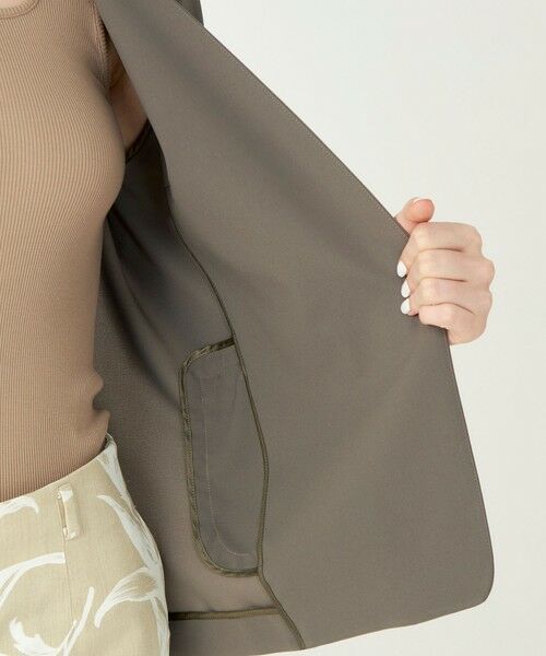 TOMORROWLAND / トゥモローランド ノーカラージャケット | 【WEB先行予約】サブレジョーゼット Vカラー1Bジャケット | 詳細6