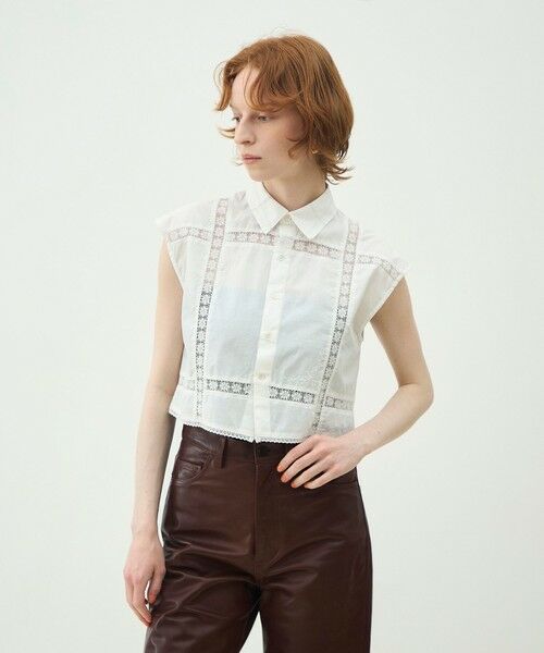 TOMORROWLAND / トゥモローランド シャツ・ブラウス | スーピマコットン レースコンビコンパクトシャツ | 詳細2