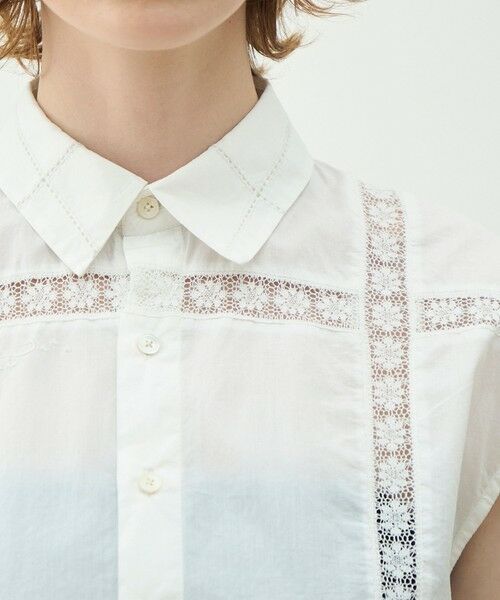 TOMORROWLAND / トゥモローランド シャツ・ブラウス | スーピマコットン レースコンビコンパクトシャツ | 詳細5