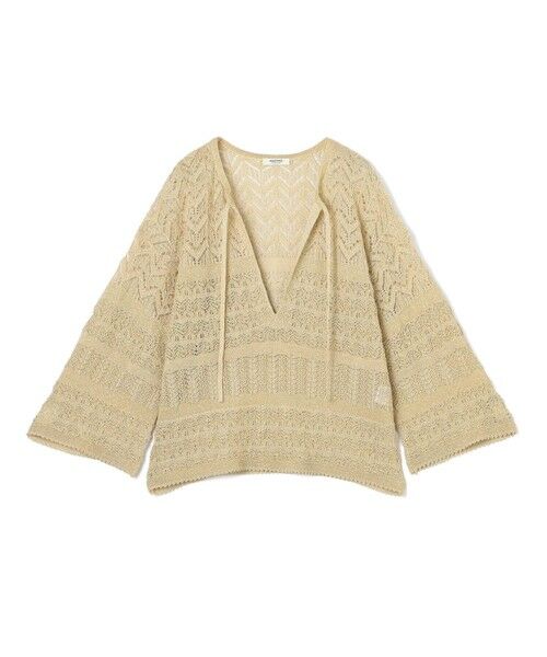 TOMORROWLAND / トゥモローランド ニット・セーター | レーシーラメ キーネックプルオーバー（91 ゴールド）