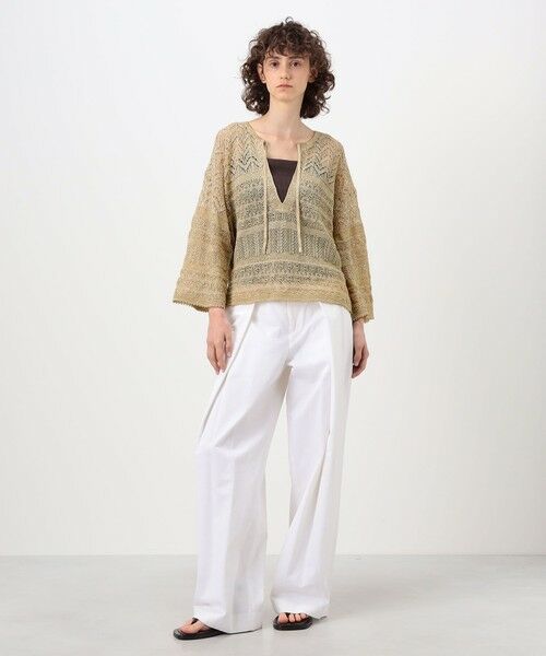 TOMORROWLAND / トゥモローランド ニット・セーター | レーシーラメ キーネックプルオーバー | 詳細1