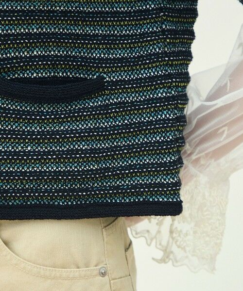 TOMORROWLAND / トゥモローランド ノーカラージャケット | ジャカードボーダー ハーフスリーブジャケット | 詳細10