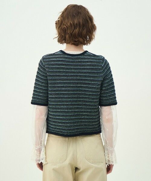 TOMORROWLAND / トゥモローランド ノーカラージャケット | ジャカードボーダー ハーフスリーブジャケット | 詳細5