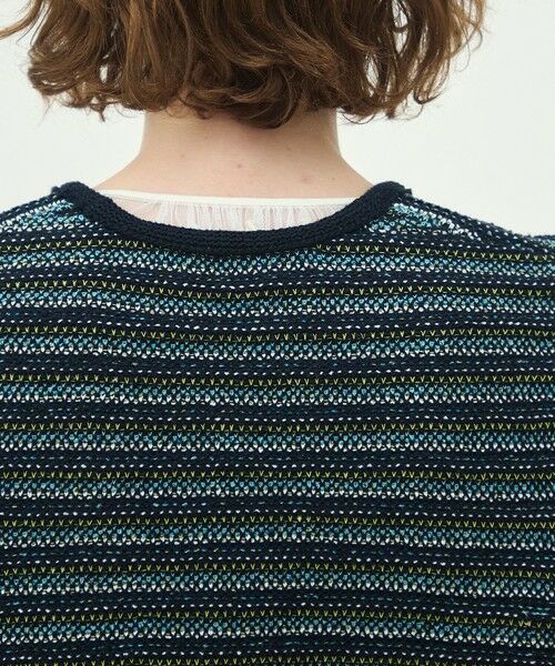 TOMORROWLAND / トゥモローランド ノーカラージャケット | ジャカードボーダー ハーフスリーブジャケット | 詳細7