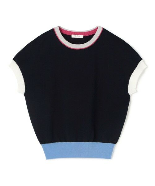 TOMORROWLAND / トゥモローランド ニット・セーター | ドライコットン フレンチスリーブプルオーバー（68 ネイビー系）