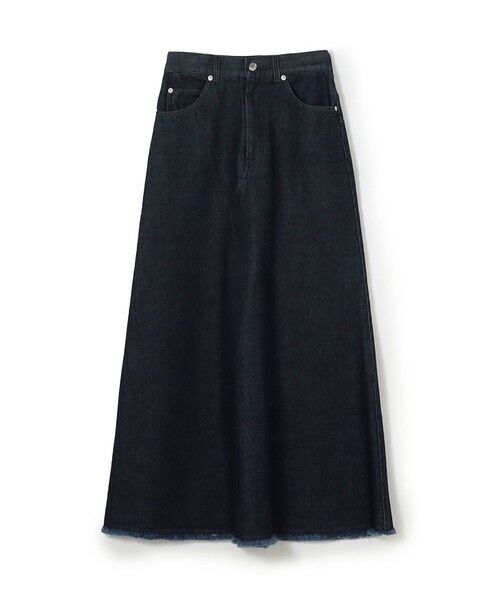 TOMORROWLAND / トゥモローランド デニムスカート | ローツイストデニム Aラインマキシスカート(67 ダークブルー)