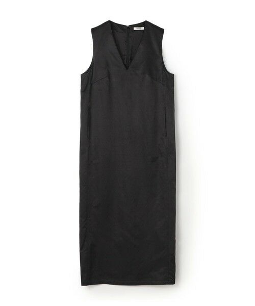 TOMORROWLAND / トゥモローランド ロング・マキシ丈ワンピース | コットンレーヨンモールスキン Vネックワンピース（19 ブラック）