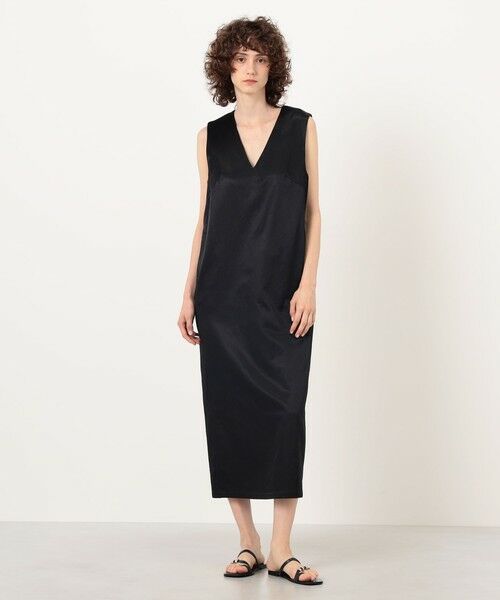 TOMORROWLAND / トゥモローランド ロング・マキシ丈ワンピース | コットンレーヨンモールスキン Vネックワンピース | 詳細1