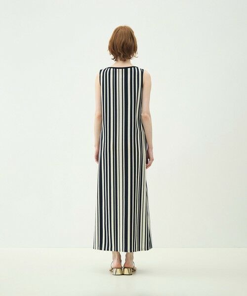 TOMORROWLAND / トゥモローランド ロング・マキシ丈ワンピース | ランダムストライプラッセル ノースリーブワンピース | 詳細3