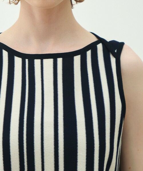 TOMORROWLAND / トゥモローランド ロング・マキシ丈ワンピース | ランダムストライプラッセル ノースリーブワンピース | 詳細4