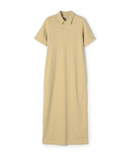 TOMORROWLAND / トゥモローランド ロング・マキシ丈ワンピース | ヘザーリブ ポロカラーワンピース（41 ライトベージュ）