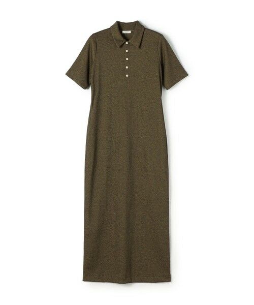 TOMORROWLAND / トゥモローランド ロング・マキシ丈ワンピース | ヘザーリブ ポロカラーワンピース（49 カーキ）