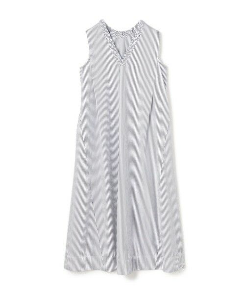 TOMORROWLAND / トゥモローランド ロング・マキシ丈ワンピース | 【WEB先行予約】コットンタイプライター ノースリーブマキシワンピース(68 ネイビー系)