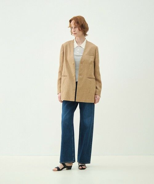 TOMORROWLAND / トゥモローランド ノーカラージャケット | シルクネップリネン ノーカラージャケット | 詳細1