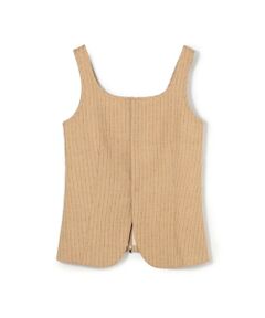 TOMORROWLAND / トゥモローランド ベスト | シルクネップリネン スクエアネックジレ