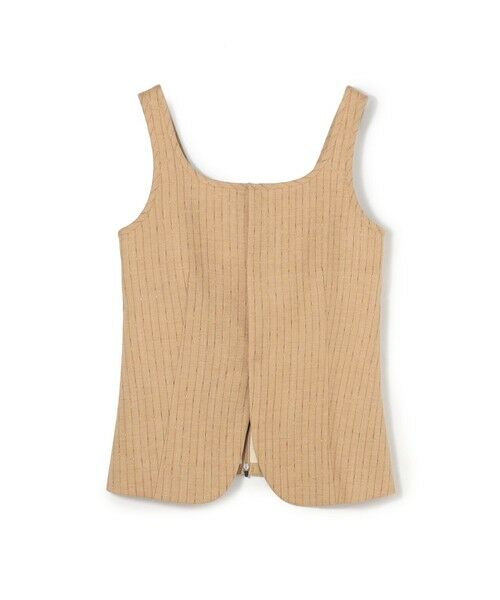 TOMORROWLAND / トゥモローランド ベスト | シルクネップリネン スクエアネックジレ（44 ベージュ系）