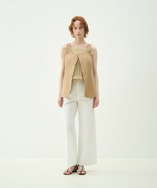 TOMORROWLAND / トゥモローランド ベスト | シルクネップリネン スクエアネックジレ | 詳細1