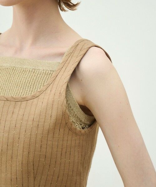 TOMORROWLAND / トゥモローランド ベスト | シルクネップリネン スクエアネックジレ | 詳細10