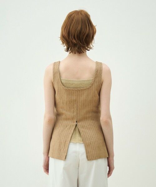 TOMORROWLAND / トゥモローランド ベスト | シルクネップリネン スクエアネックジレ | 詳細5