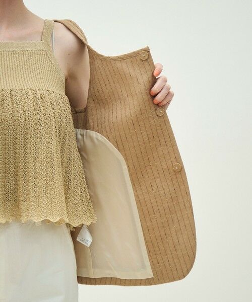 TOMORROWLAND / トゥモローランド ベスト | シルクネップリネン スクエアネックジレ | 詳細7