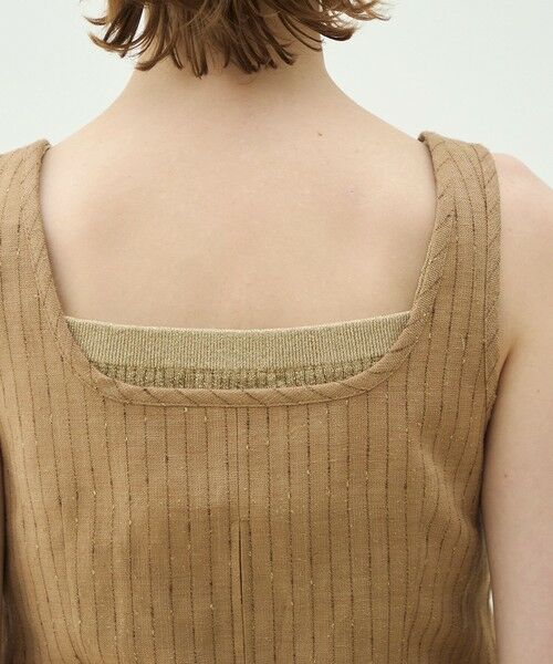 TOMORROWLAND / トゥモローランド ベスト | シルクネップリネン スクエアネックジレ | 詳細9