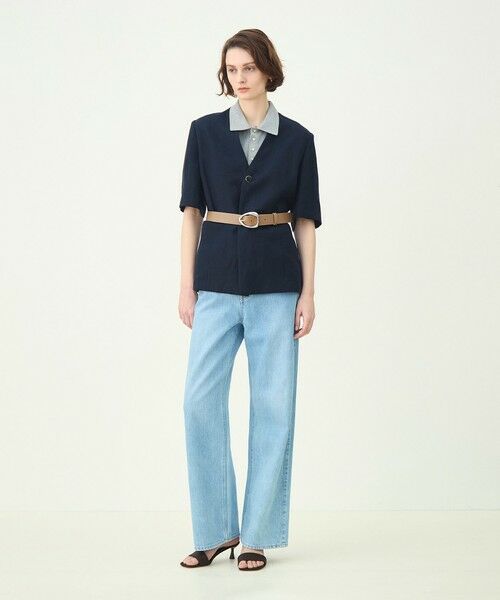 TOMORROWLAND / トゥモローランド ノーカラージャケット | 【WEB先行予約】リネンレーヨンツイル ハーフスリーブジャケット | 詳細1