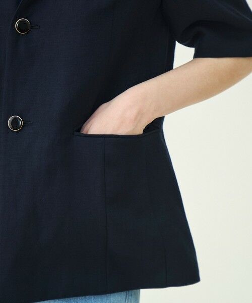 TOMORROWLAND / トゥモローランド ノーカラージャケット | 【WEB先行予約】リネンレーヨンツイル ハーフスリーブジャケット | 詳細10