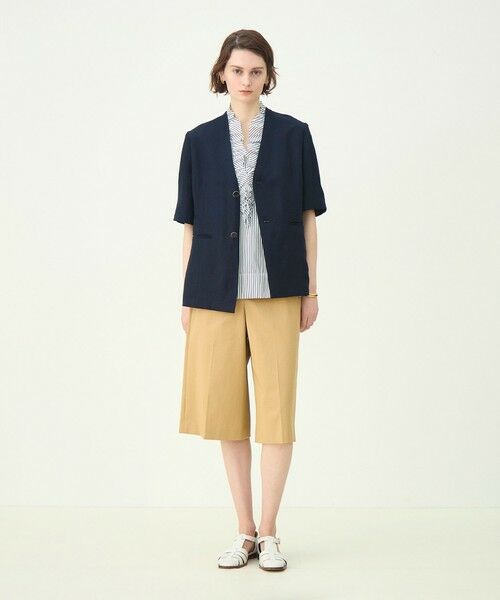 TOMORROWLAND / トゥモローランド ノーカラージャケット | 【WEB先行予約】リネンレーヨンツイル ハーフスリーブジャケット | 詳細12