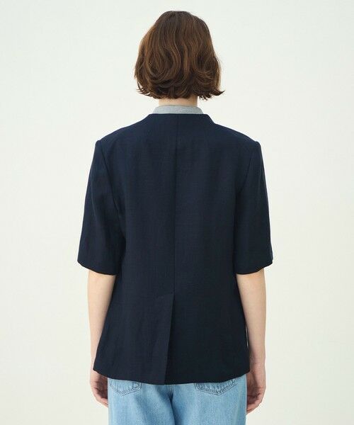 TOMORROWLAND / トゥモローランド ノーカラージャケット | 【WEB先行予約】リネンレーヨンツイル ハーフスリーブジャケット | 詳細5