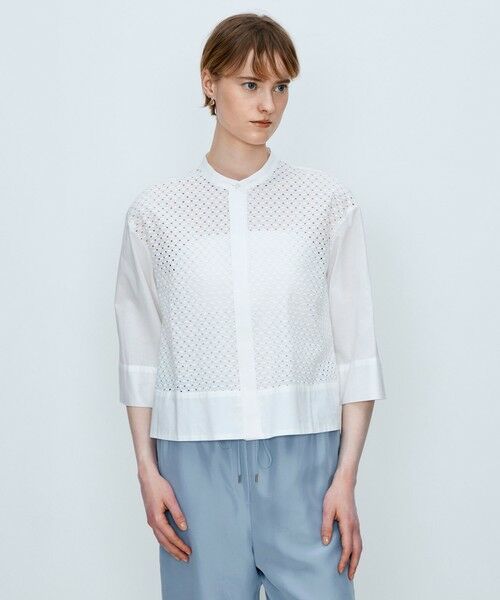 TOMORROWLAND / トゥモローランド シャツ・ブラウス | スクエアエンブロイダリー コンビネーションブラウス | 詳細2