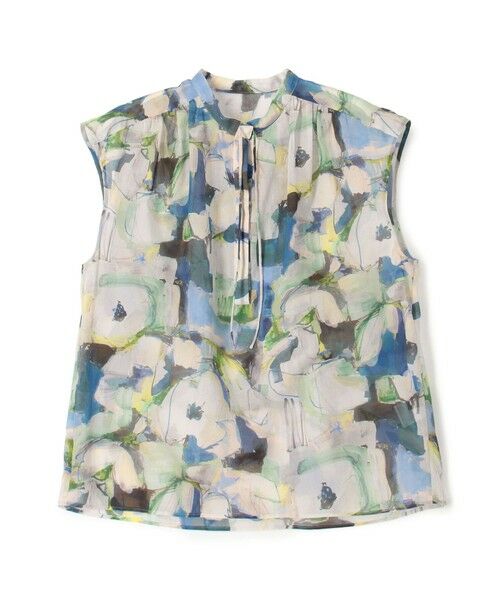 TOMORROWLAND / トゥモローランド シャツ・ブラウス | ミラージュフラワープリント ショルダーギャザーブラウス（66 ブルー系）