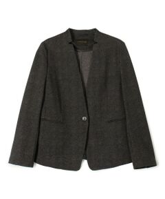 TOMORROWLAND / トゥモローランド ノーカラージャケット | メランジジャージー キザミカラージャケット