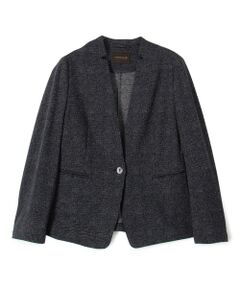 TOMORROWLAND / トゥモローランド ノーカラージャケット | メランジジャージー キザミカラージャケット