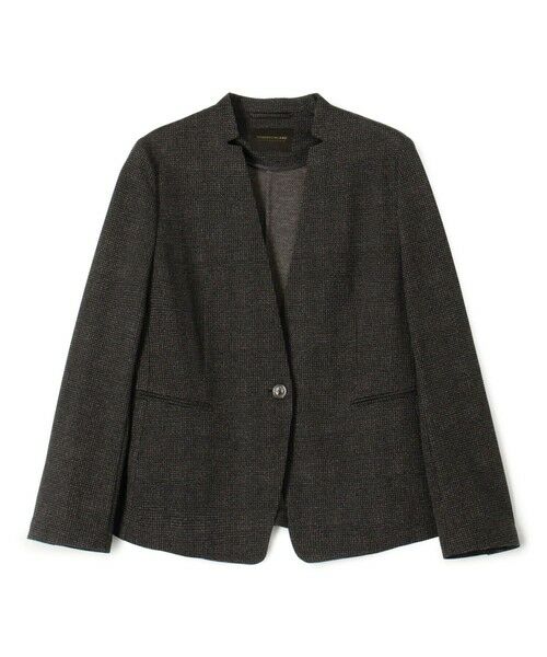 TOMORROWLAND / トゥモローランド ノーカラージャケット | メランジジャージー キザミカラージャケット(18 ダークグレー系)