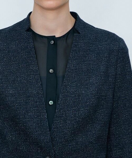 TOMORROWLAND / トゥモローランド ノーカラージャケット | メランジジャージー キザミカラージャケット | 詳細7