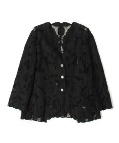 TOMORROWLAND / トゥモローランド ノーカラージャケット | フィグリーフエンブロイダリー カラーレスジャケット