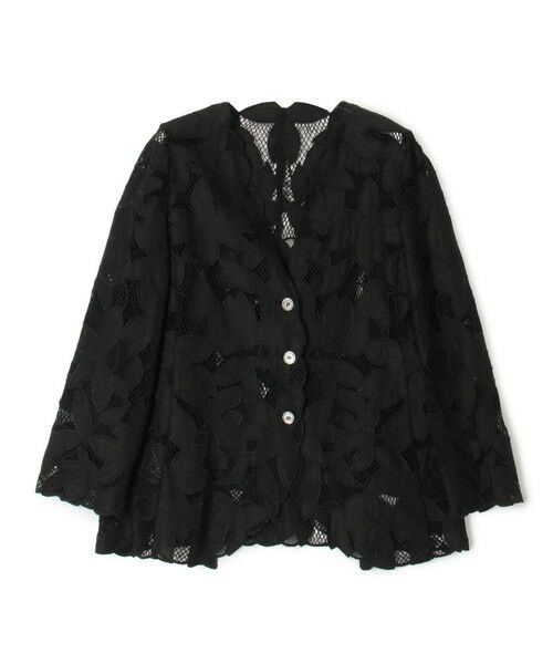 TOMORROWLAND / トゥモローランド ノーカラージャケット | フィグリーフエンブロイダリー カラーレスジャケット（19 ブラック）