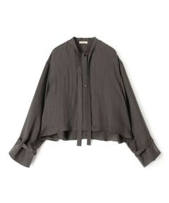 TOMORROWLAND / トゥモローランド シャツ・ブラウス | フィブリルストライプ クロップドリラックスブラウス