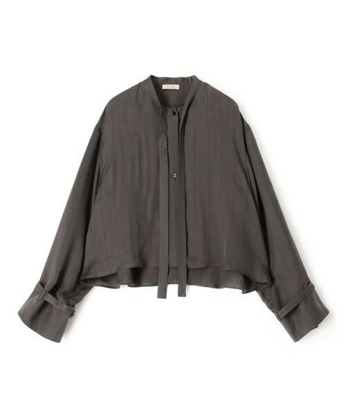 TOMORROWLAND / トゥモローランド シャツ・ブラウス | フィブリルストライプ クロップドリラックスブラウス（16 グレー系）