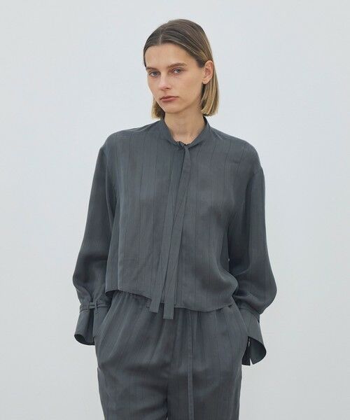 TOMORROWLAND / トゥモローランド シャツ・ブラウス | フィブリルストライプ クロップドリラックスブラウス | 詳細2